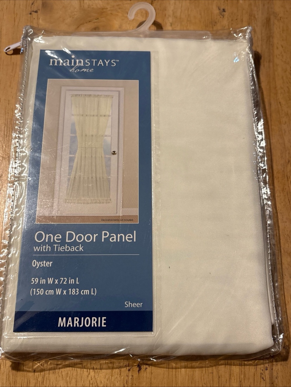 New Mainstays Sheer One Door Panel Curtain in Oyster Cream 59”x72”
